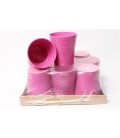 Lot de 9 Pots Céramique Rose Foncé 