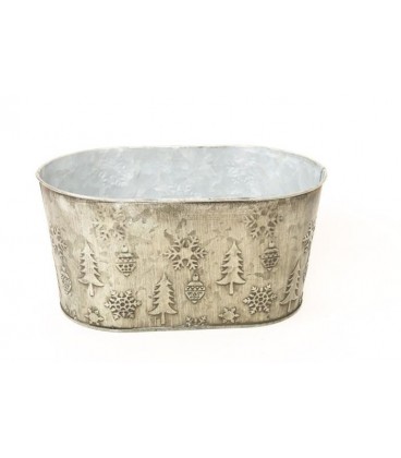 Jardiniere Noel zing 22x13 h 11