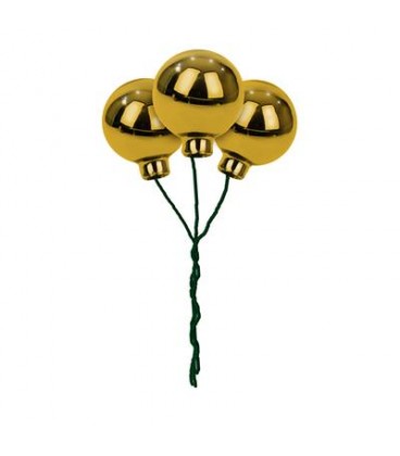 Boules de noel sur fil 3x25 Or