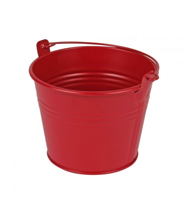Seau zinc Ø11.7xh9 cm ES 10.5 rouge