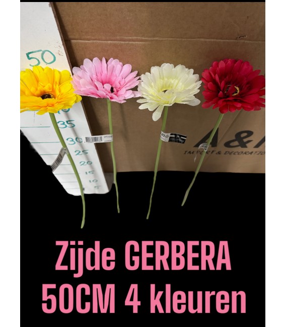 Gerbera Artificiel dif coul 50 cm 