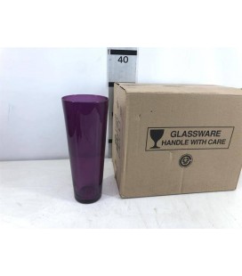 Vase verre violet H 26 cm