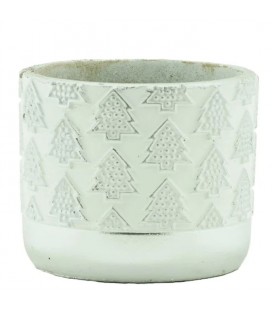 Cache pot ciment blanc Noel Ø 10.5 