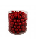 Boules de noel sur fil 3x25  Rouge