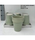 Cache pot vert amande Ø 14 h 17