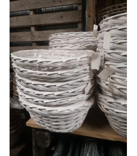 Coupe osier blanc ovale 38X30 H 15