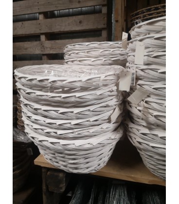 Coupe osier blanc ovale 38X30 H 15