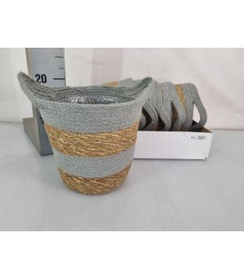 Cache pot gris brun vannerie Ø 18