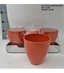 Lot de 6 cache pot ceram orange Ø 1