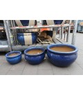 Cache pot ceramique bleu 