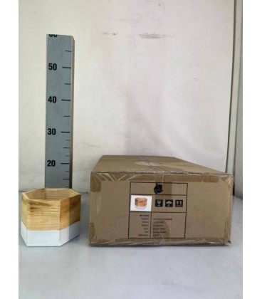 Cache pot bois fond blanc Ø 12