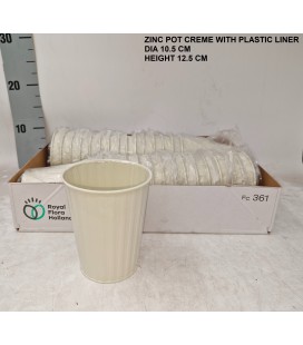 Cache pot blanc zinc