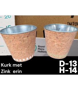 Cache pot zinc liege Ø 13 h 14