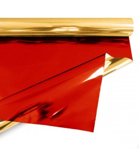 Papier Métal 0.69 x 50m Or/Rouge