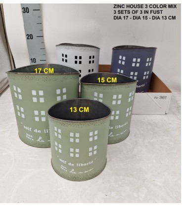 Lot de 3 cache pot Ø 17/15/13