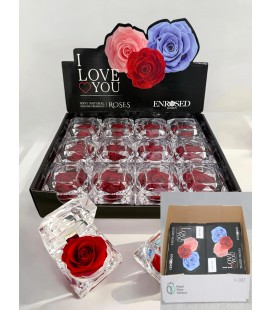 Boite rose eternelle rouge