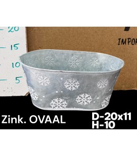 Contenant oval flocon 20x11 h 10