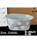 Contenant oval flocon 20x11 h 10