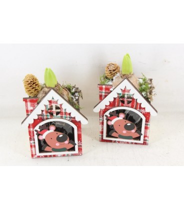 Compo Maisonette bois cerf x 1 j