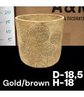 Cache pot Or fleurs Ø 18 h 18.50