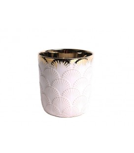 Cache pot white/gold ES12
