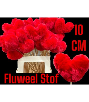 Pics coeur rouge peluche 60 cm x 12