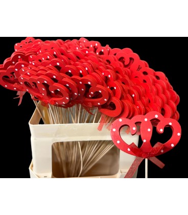 Pics Coeur rouge 60 cm x10