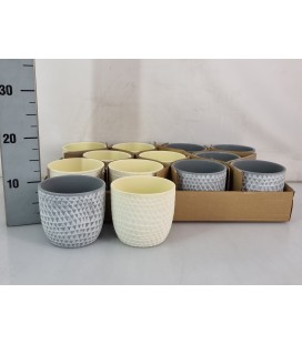 Cache pot gris ou creme Ø 12