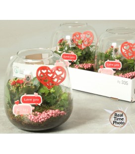 Composition st valentin Ø 19 verre