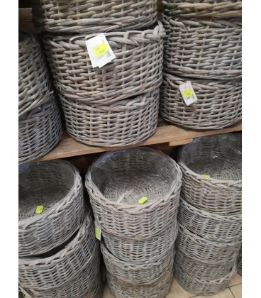 Corbeille grise ronde Ø 27 h 16