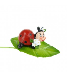 Lot de 12 pics Coccinelles metal