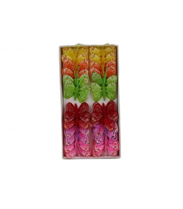 Lot de 24 papillons Mul pastel 5 cm