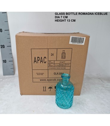 Vase Verre Bleu Ø 7 h 13