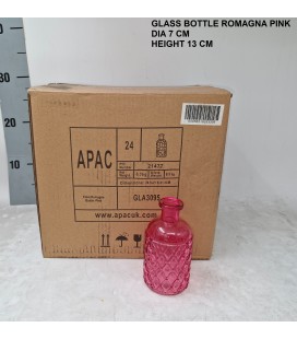 Vase Verre Rose Ø 7 h 13