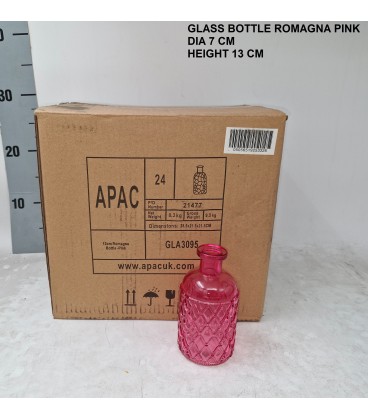 Vase Verre Rose Ø 7 h 13