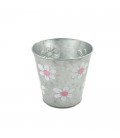 Cache pot zinc fleurs Ø 12