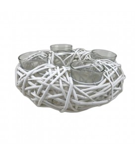 Couronne Osier Blanc +4 verre