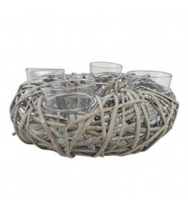 Couronne Osier Gris +4 verre