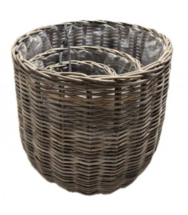 Lot de 4 cache pot rotin gros volum