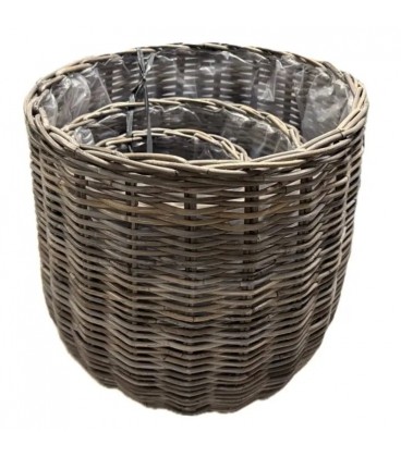 Lot de 4 cache pot rotin gros volum