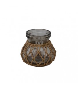 Vase corde tressée
