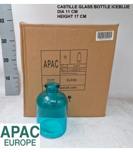 Vase bouteille bleu