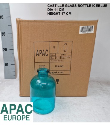 Vase bouteille bleu