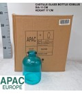 Vase bouteille bleu