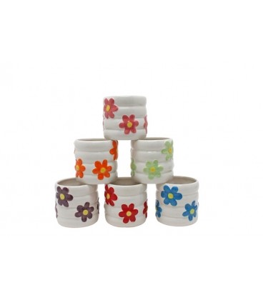 Lot de 6 cache pot mix coul Ø 09