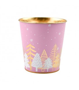 Pot Noel Rose Or Ø 13 h 13
