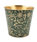Cache pot noel Vert Or H16.5  Ø17.