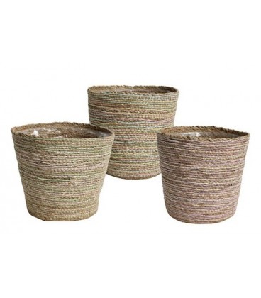 Cache pot vannerie Pastel mix  Es19