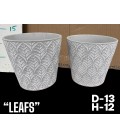 Cache pot zinc feuilles Ø 13