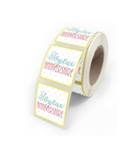 Etiquettes Anniversaire40x35mm500